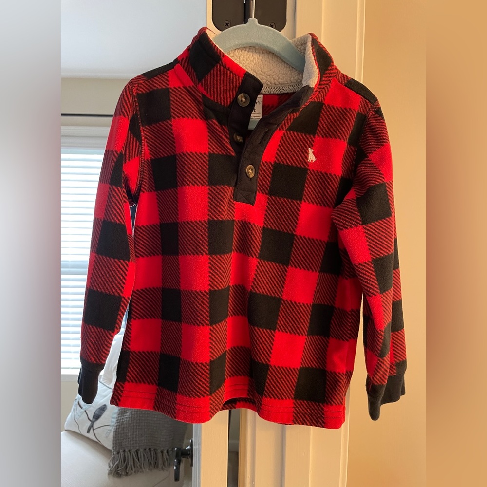 Carter's Buffalo  Check Fleece Pullover - Size 4T (Bundle for Discount)